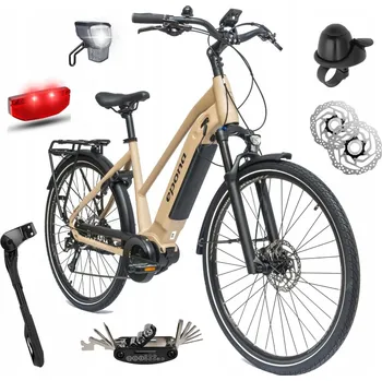 Elektrokolo Elektrokolo trekingové E-Bike béžové 28" hliníkové 8rychlostní 250 W