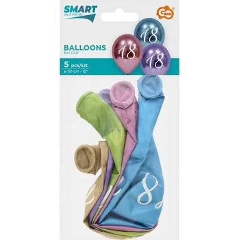 Balónek Balónky 18 let barevné PLATINOVÉ 5ks