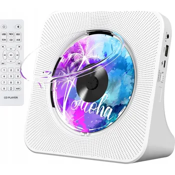 Hi-Fi komponenty Přenosný CD přehrávač Bluetooth s Hi-Fi reproduktory, FM rádio, bílý