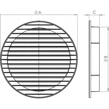 Větrací mřížka Ventilační Ventilační mřížka airRoxy , šedá