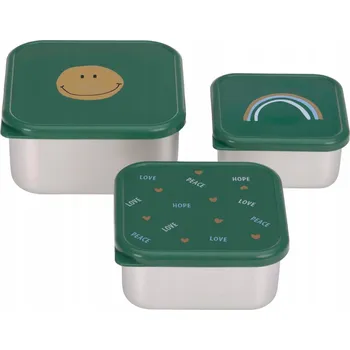 Svačinový box Lassig Svačinový box na svačinu z nerezové oceli 3 ks Happy Ras