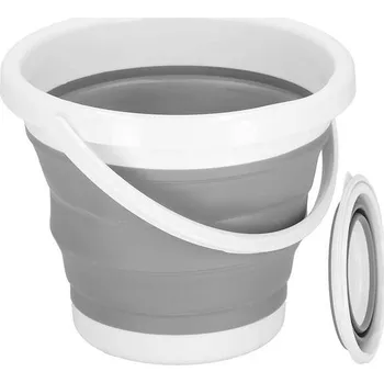 kbelík Silikonový skládací kbelík s rukojetí, univerzální, turistický, 10 l