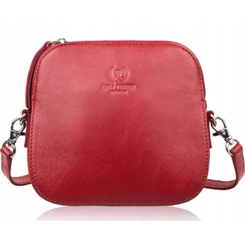 Kabelka Paolo Peruzzi kabelka přes rameno z pravé lícové kůže červená