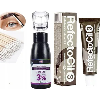 Barva na řasy a obočí Henna na obočí RefectoCil hnědá voděodolná 15 ml