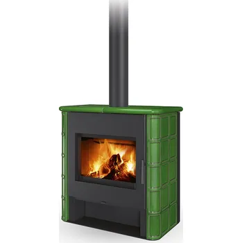 Krbová kamna ROMOTOP TELDE krbová kamna 5,5-14,2 kW, keramika rustik, černá lesklá