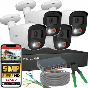 IP kamera Sada pro monitoring 4 IP kamery 5Mpx PoE Switch PoE Detekce bez disku