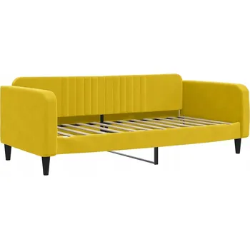 Pohovka Žlutá rozkládací pohovka 223 x 110 x 75 cm, sametová, moderní