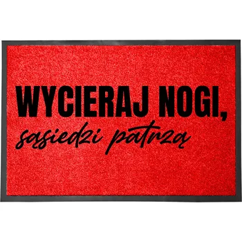 Rohožka VCHODOVÁ ROHOŽKA ČERVENÁ 40X60 KE DVEŘÍM VTIPNÁ ZÁBAVNÁ OTŘI SI NOHY