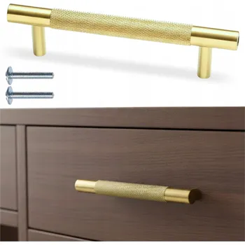 Nábytkové kování Nábytková úchytka reling zlatá ocel kartáčovaná 18,2 x 1,2 x 3,3 cm