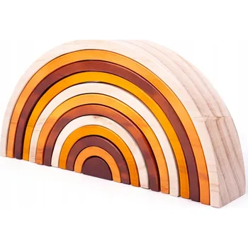 Dřevěná hračka Bigjigs Toys Dřevěná skládací duha přírodní velká
