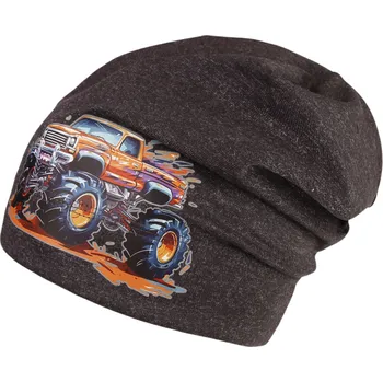 Čepice Chlapecká bavlněná ČEPICE B34 černá melír Pepe Dráče