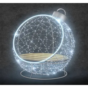 Vánoční ozdoba 3D LED světelné křeslo ozdoba, 130 cm, ledově bílá, 36 V , 30,5 W, 33 kg