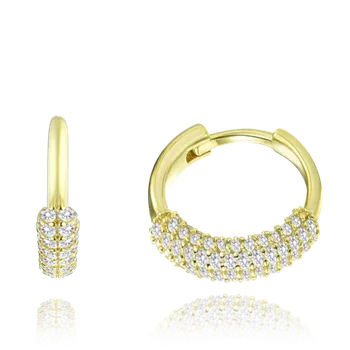 Náušnice Moonlit Luxusní třpytivé kruhové náušnice pozlacené