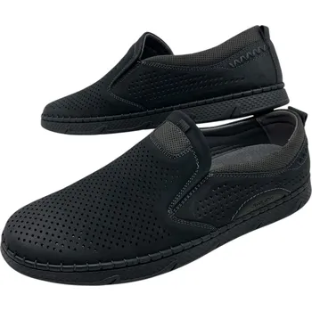 Pánské mokasíny Fumai Pánské černé polobotky 09 Barva: Černá, Velikost: 44