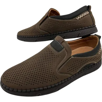 Pánské mokasíny Fumai Pánské hnědé polobotky 05 Barva: Hnědá, Velikost: 41