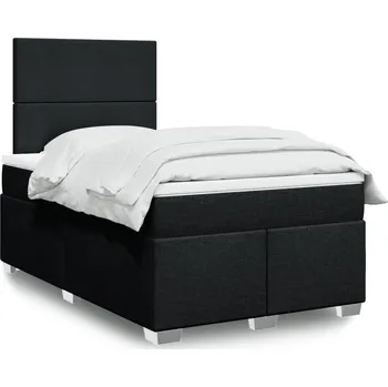 Postel vidaXL Box spring postel s matrací 120x190 cm textil [3292722] Barva: Černá