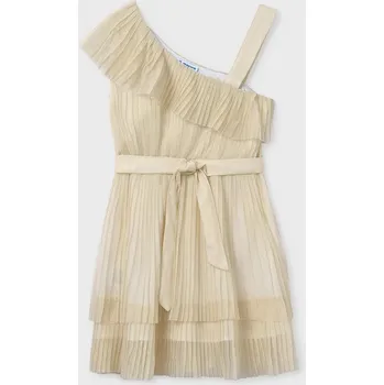 Dívčí šaty Dívčí šaty Mayoral 6977.8B.Junior.PPYA béžová 12X, vel. 162
