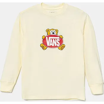 Dětské bavlněné tričko s dlouhým rukávem Vans Cuddle Bear VN000MG7E301 žlutá 10X, vel. 116