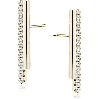 Náušnice Lafira pozlacené stříbrné náušnice Stick Crystal Z2176EG (puzety)