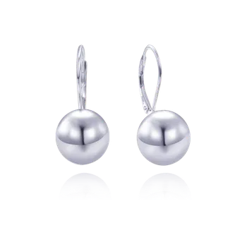 Náušnice Moonlit Stříbrné visací náušnice s rhodiovanou kuličkou – 22 mm
