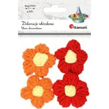 Set školních potřeb Dekoracje włóczkowe kwiatki 45mm 4szt