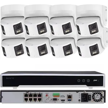 IP kamera 8MP profesionální PoE kamerový set, 8x panoramatická 180° kamera, H Profi