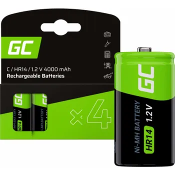 Článková baterie Green Cell dobíjecí baterie 4x C R14 HR14 Ni-MH 1.2V 4000mAh