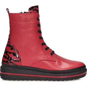 Dámské kozačky Dámské kotníkové boty MANITU 990149-04 červené vel. 41