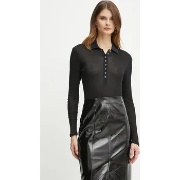 Pánské tričko Bavlněné tričko s dlouhým rukávem Pinko 104225.A24T černá 99X, vel. S