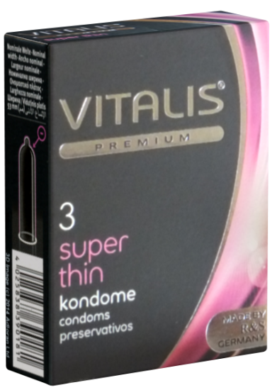 Vitalis Premium Single: Super Thin, 3 condoms