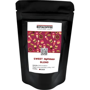 Káva BotaCoffee Sweet Espresso Blend Velikost balení: 70 g, Zrnkovou nebo mletou?: Zrnková káva Dark Roast