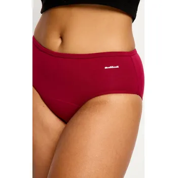 Menstruační kalhotky Menstruační kalhotky Modibodi Basic Mid-Rise Brief Moderate Beet Red (MKMBMRBMBR) XXL