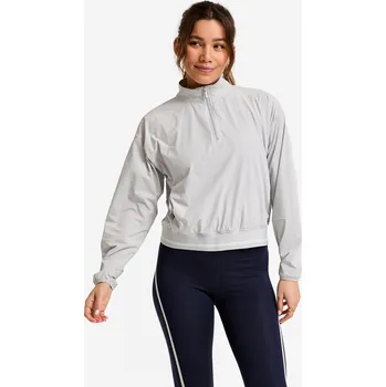 Dámské oblečení DOMYOS Dámská mikina se zipem u krku 2XL ŠEDÁ