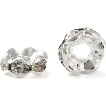 Dětské navlékací korálky Štrasové rondelky 8 mm - vlnitý okraj (48 - 50 kusů)