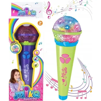 Mikrofon HUDBENÍ MIKROFON NA BATERIE SVĚTLO ZVUK KARAOKE ZPÍVÁNÍ