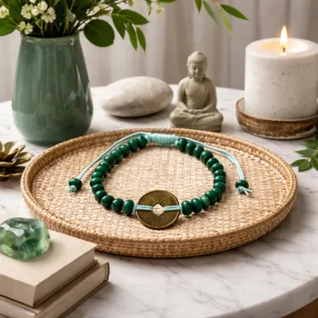 Náramek Feng-Shui pro štěstí - zelený