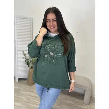 Pánská mikina Bavlněná mikina s květem Golia Barva: Krémová, Velikost: UNI (2XL-4XL)