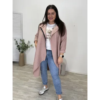 Dámský kabát Kabát s kapucí Perty Barva: Krémová, Velikost: UNI (XL-3XL)