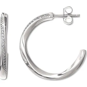 Náušnice 652316 - Tchibo - Kreolky Circle - barva: bílá