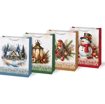 Dárková taška Vánoční dárková taška 330x450x150mm, T10, V22, mix
