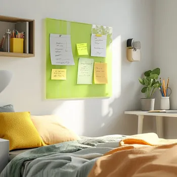 Kancelářský nábytek Zelená pistáciová skleněná magnetická tabule pro děti Smatab® 48 × 48 cm