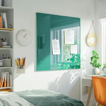 Kancelářský nábytek Zelená smaragdová skleněná magnetická tabule pro děti Smatab® 48 × 48 cm