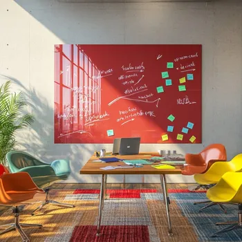 Kancelářský nábytek Červená korálová skleněná pracovní a kancelářská tabule Smatab® 40 × 60 cm