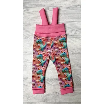 Kojenecké oblečení Tepláčky s traky - Dino se zmrzlinou Velikost: 86