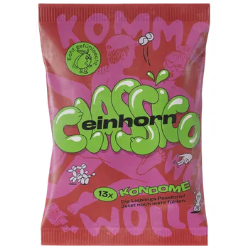 Kondom Einhorn Condoms: CLASSICO, 13 vegan condoms in the chips bag