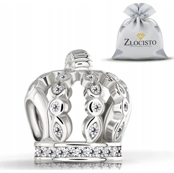 Přívěsek STŘÍBRNÝ CHARMS KORÁLEK PŘÍVĚSEK BEAD NA NÁRAMKY 925 KORUNKA