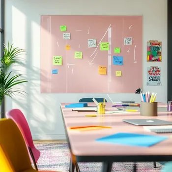 Kancelářský nábytek Růžová tělová skleněná pracovní a kancelářská tabule Smatab® 40 × 60 cm