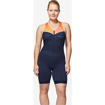 cyklistický dres VAN RYSEL Dámská triatlonová kombinéza na krátkou vzdálenost Trifonction M MODRÁ|ORANŽOVÁ
