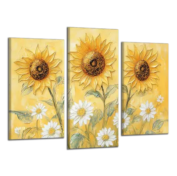 Obraz Obraz na plátně Žluté slunečnice , třídílný 4381CX