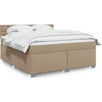 Postel vidaXL Box spring postel s matrací 180 x 200 cm umělá kůže [3288432] Barva: cappuccino